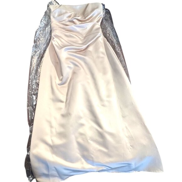 Davids Bridal mother of the bride champagne strapless gown & bolero jacket sz 14 - Picture 5 of 14